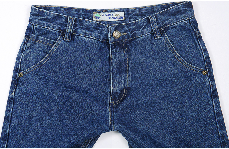 Apple trung niên cao eo nam jeans mùa hè phần mỏng lỏng thẳng trung niên cổ điển cũ cao bồi 90 s