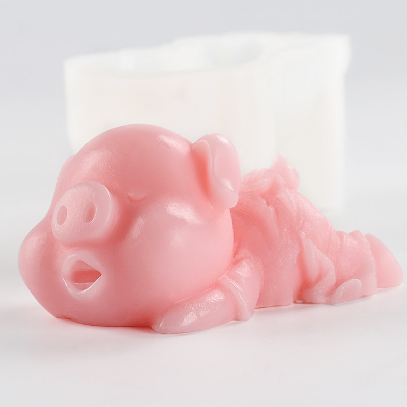 diy handmade soap balsamic soap silicone mold making tool single soap mold shake with cog groveling pig approx. 90 gr