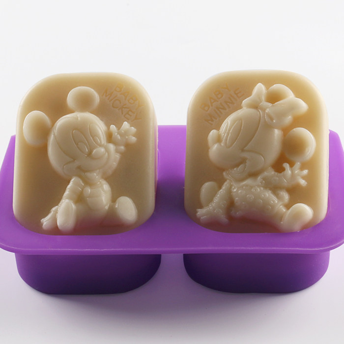 DIY handmade incense silicone mold model double hole Mickey Minnie Mickey Mouse abrasive full version of about 180 grams