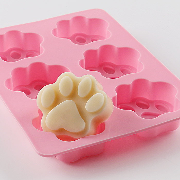 Handmade Soap Mold Self-Made Fragrant Soap Essential Oil Soap Silicone Mold 6 Holes Cat Paw Soap Mold Whole Edition Out 210 gr