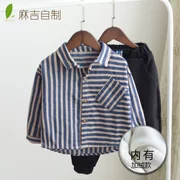 Áo sơ mi nam tay dài 2018 cotton mới mùa xuân và mùa thu nam bé trai sơ mi cộng với nhung trẻ em dày