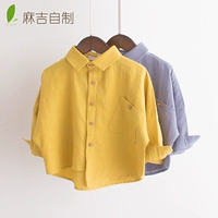 Áo sơ mi nam tay dài phiên bản hàn quốc 2018 mới xuân hè trẻ em áo cotton trẻ em áo mỏng bé áo sơ mi đáng yêu cho bé gái