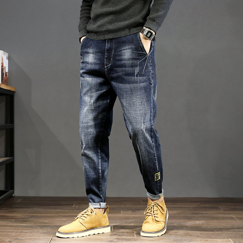Summer Men's Jeans Spring Autumn Money Loose large size Size Fat Sub small feet Large size Size Casual Straight Drum Boomer Kharen Trousers