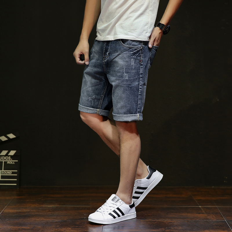 Summer break Hole Cowboy Shorts Male loose Gats up overweight size 50% Horse pants Boomers 5 minutes 50% trouser thin