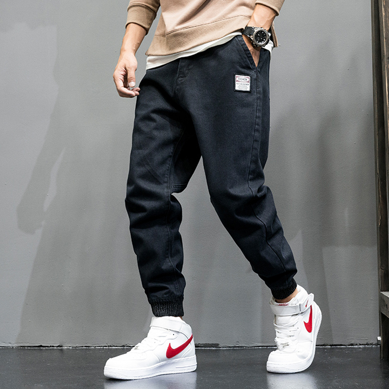 Spring Denim Pants Men Loose Large Size Day Ensemble Retro Close-up Smoke Tubes Pants Trendy Bunches Kharen Pants Men Long Pants