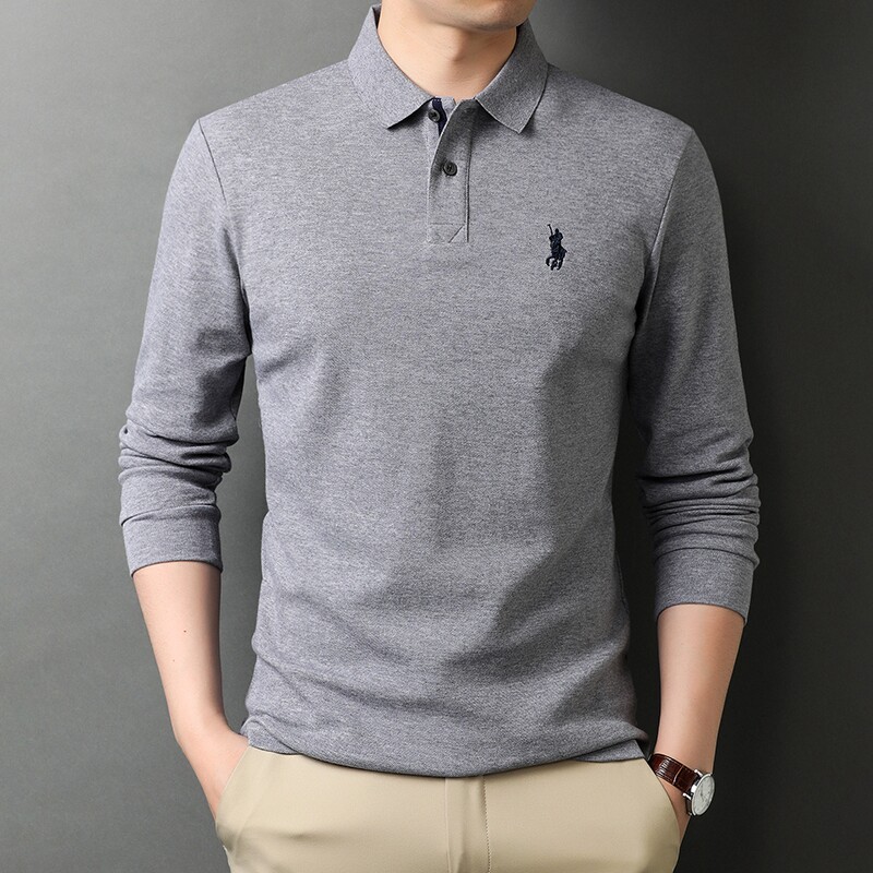 Men's long sleeves T-shirt Rav Laurenma ball polo polo shirt high-end pure cotton 2022 Spring autumn new business casual men's clothing