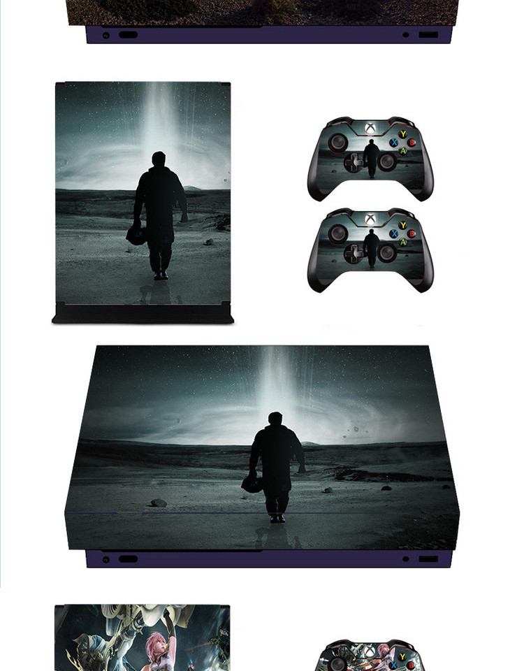 XBOX ONE X sticker game máy dán sticker chất liệu PVC có rãnh dẫn khí có thể được đăng liên tục - XBOX kết hợp tay cầm game