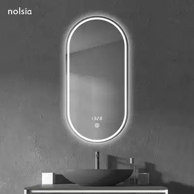 Light luxury ins Wind smart bathroom mirror oval mirror with light luminous cosmetic room bathroom mirror Wall Wall Wall Wall