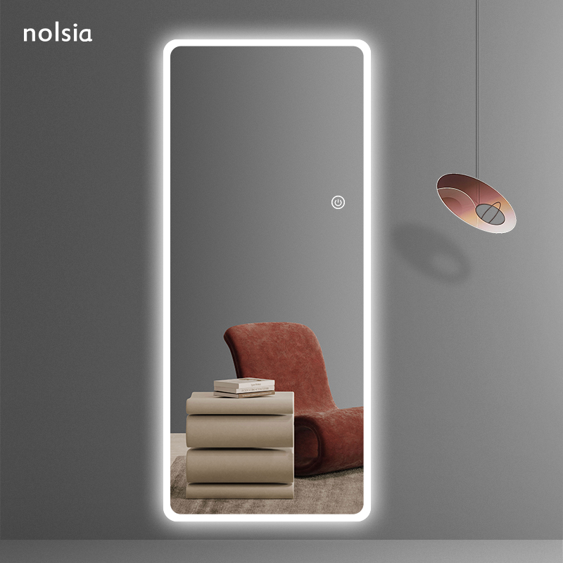 nolsia smart no-frame full body mirror LED lamp wall-mounted full body mirror wall-mounted full body mirror with lamp decoration mirror