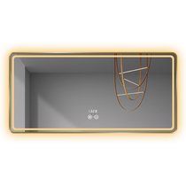 Smart mirror bathroom light luxury aluminum frame bathroom mirror led with light anti-fog wall hanging bathroom washbasin mirror