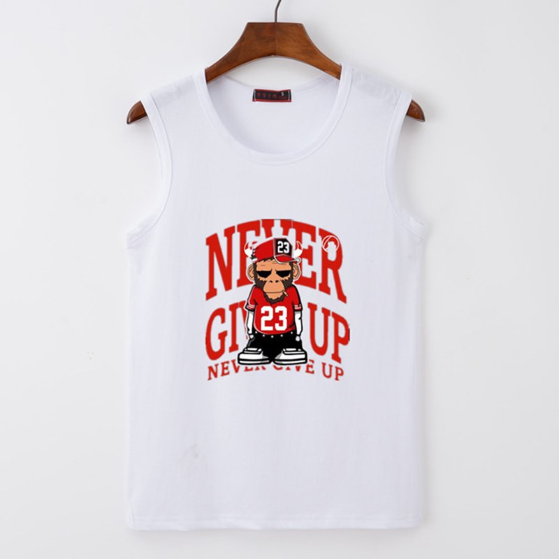 Hàng ngày đặc biệt thể thao vest nam không tay t- shirt in bông breathable lỏng vai mùa hè thanh niên thời trang khoác vest nam