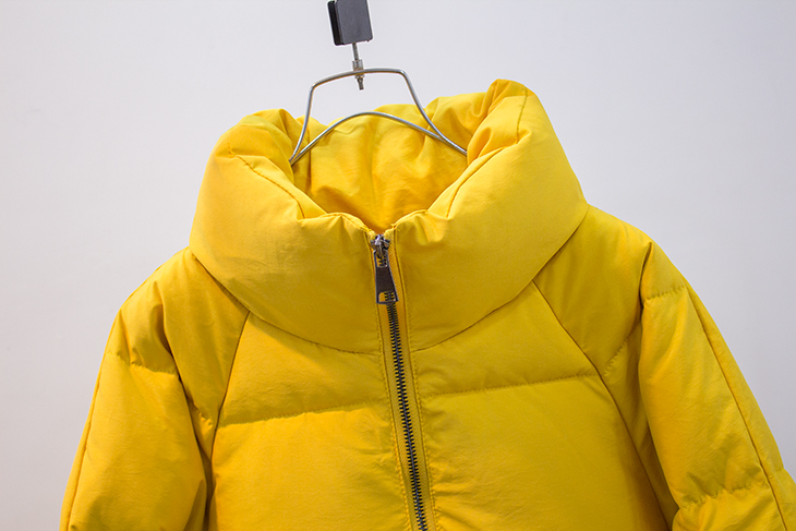 Loose chic Han Một từ quần áo cotton nữ ngắn mùa đông đứng cổ áo xuống áo khoác dày ấm túi lớn áo bông dịch vụ bánh mì áo lông vũ uniqlo nữ