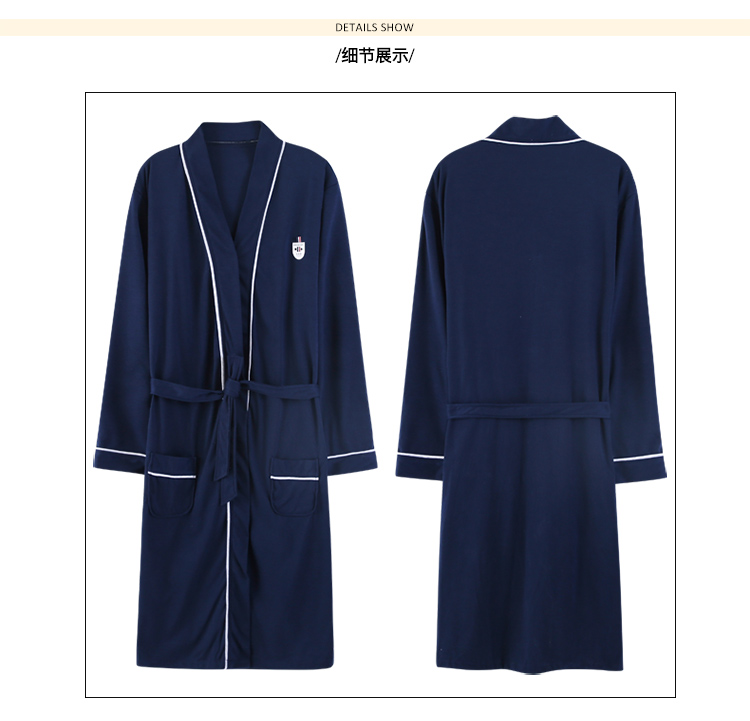 Áo ngủ cotton nam mùa xuân và mùa hè dày áo choàng bông áo tắm nam đồ ngủ XL mùa thu và mùa đông áo choàng dài đoạn áo ngủ đẹp