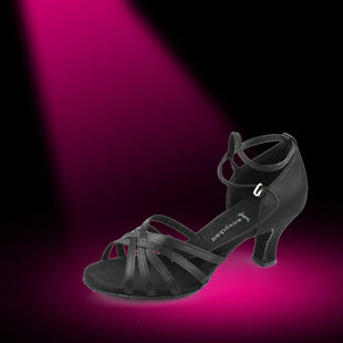 Latin Dance Shoes Adults Black Squares of Friendship with National Peuge Dancing Shoes Dance Shoes Soft Bottom Satin High Heel