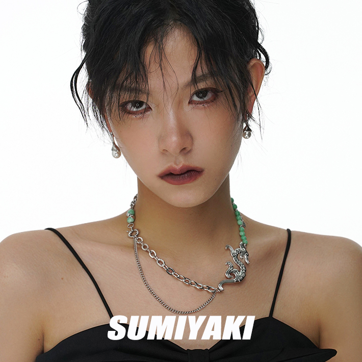 Sumiyaki Original Sky Dog necklace female natural jade lock bone chain spicy girl with small crowdsourced light extravaganza 2022 New wave