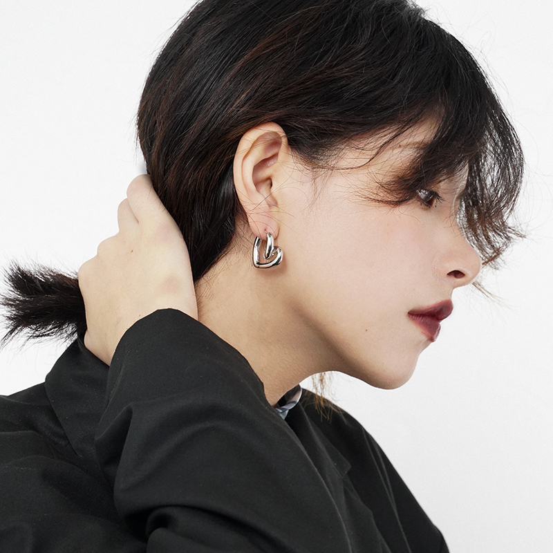 SUMIYAKI FASHION LOVING EARRINGS FEMALE MINIMALIST LUKEWARM WIND INS Ear Nail Temperament Personality Net Red Ear Trim-Taobao