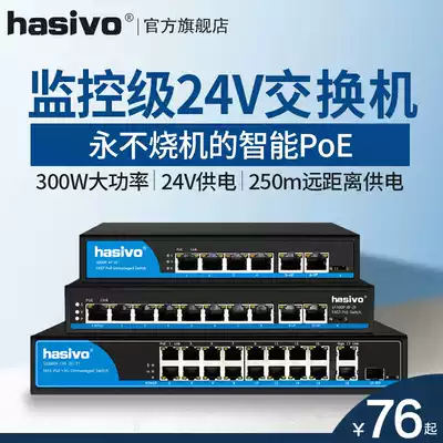 Haisi Video 8-port POE switch surveillance camera wireless AP Power Supply Automatic detection 24v non-standard 4 16