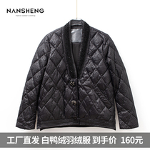 2021 popular winter new small fragrant wind down jacket women thin short white duck down jacket women tide