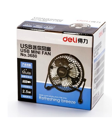 Powerful 3680USB mini electric fan black metal material desktop student office dormitory desktop fan