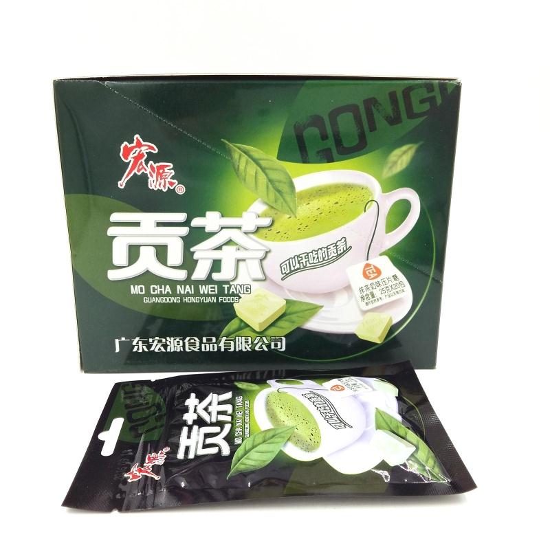 25g*20 packs Hongyuan Gongcha dry milk tablets Matcha flavor Gongcha mouth ingot candy