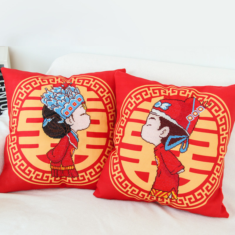 Embroidered diy Pillow Beginners Pregnant Mother Milk Bubble Machine Time Wedding Gift Handmade Self-embroidered Material Package Adult