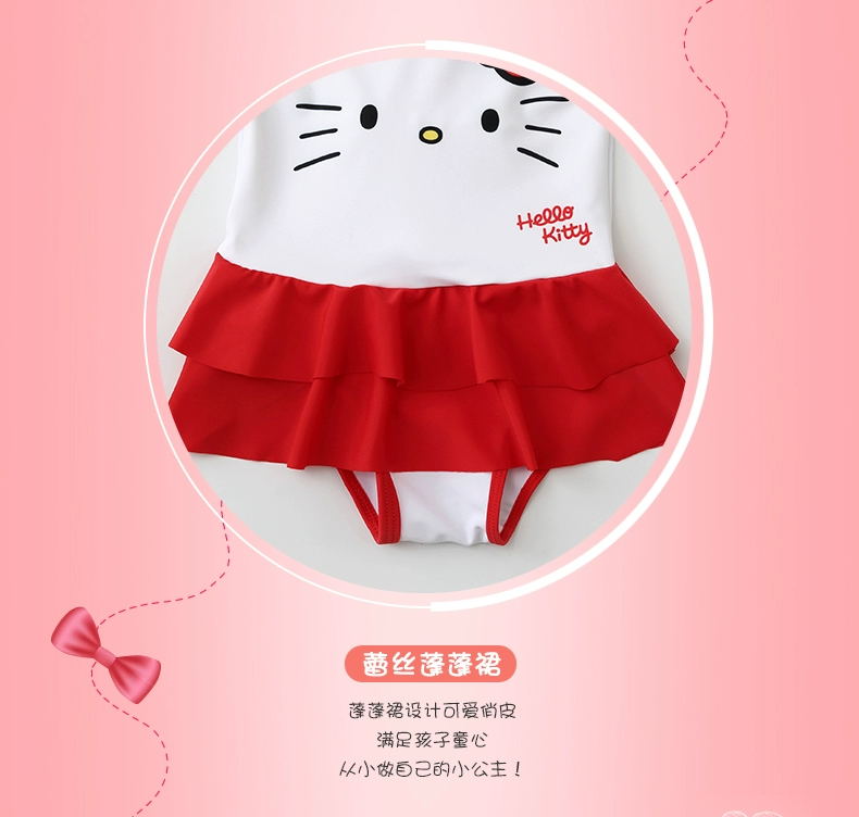 Đồ bơi trẻ em Hellokitty Cô gái trẻ sơ sinh dính liền với váy công chúa Đồ bơi bé spa - Bộ đồ bơi của Kid