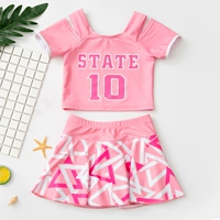 Розовый купальник, юбка