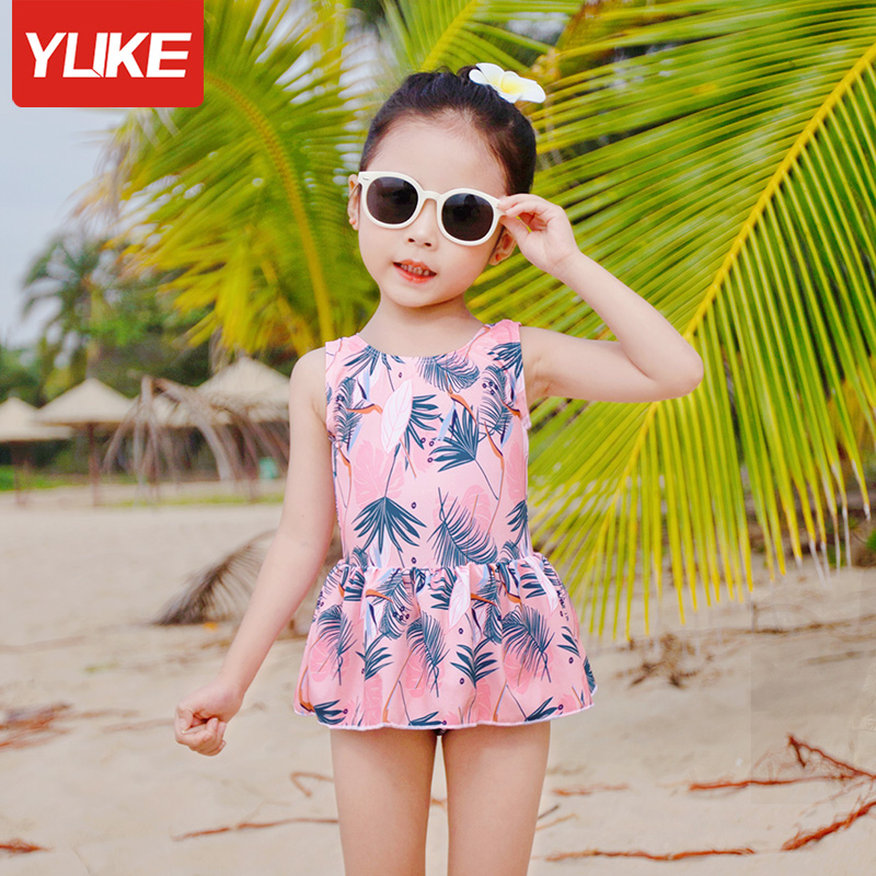 Children's swimsuit girls baby one-piece swimsuit 2021 new girl princess skirt sunscreen swimsuit