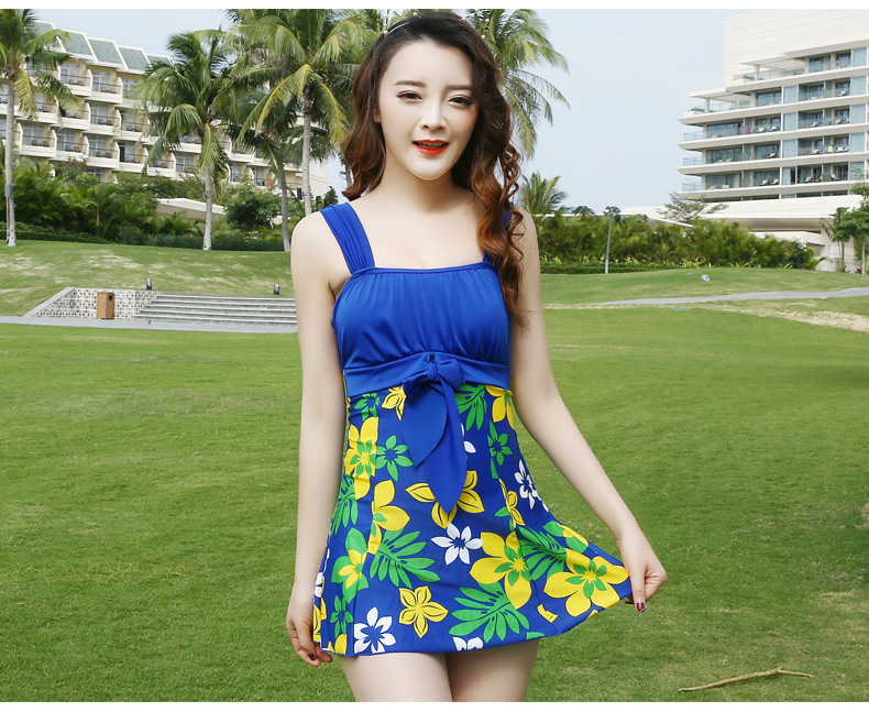 Áo tắm nữ bảo thủ Hàn Quốc võ sĩ liền kề áo tắm nữ suối nước nóng che bụng giảm béo bụng mẹ áo tắm áo 1 mảnh