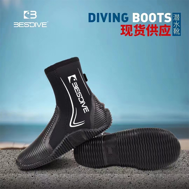 BESTDIVE 5MM warm diving boots diving shoes for men and women beach surfing scuba snorkeling anti-cut anti-skid