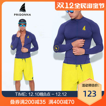 new korean style men's outdoor zipper slip water split tight long sleeve surf suit sunscreen snorkel suit