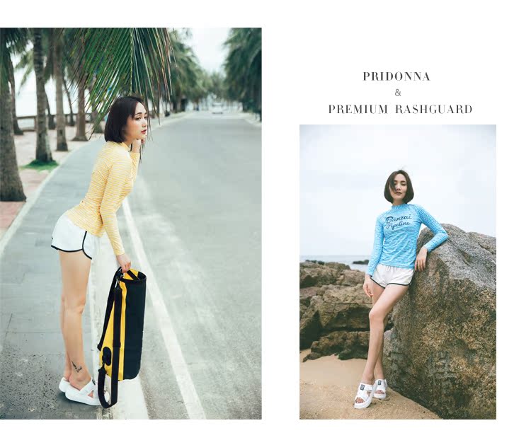 Quần đi biển PRIDONNA Quần short nữ màu trắng mỏng giảm béo gói mông mông thịt thể thao giản dị quần nóng nhanh khô - Quần bãi biển 	ao quần đi biển	