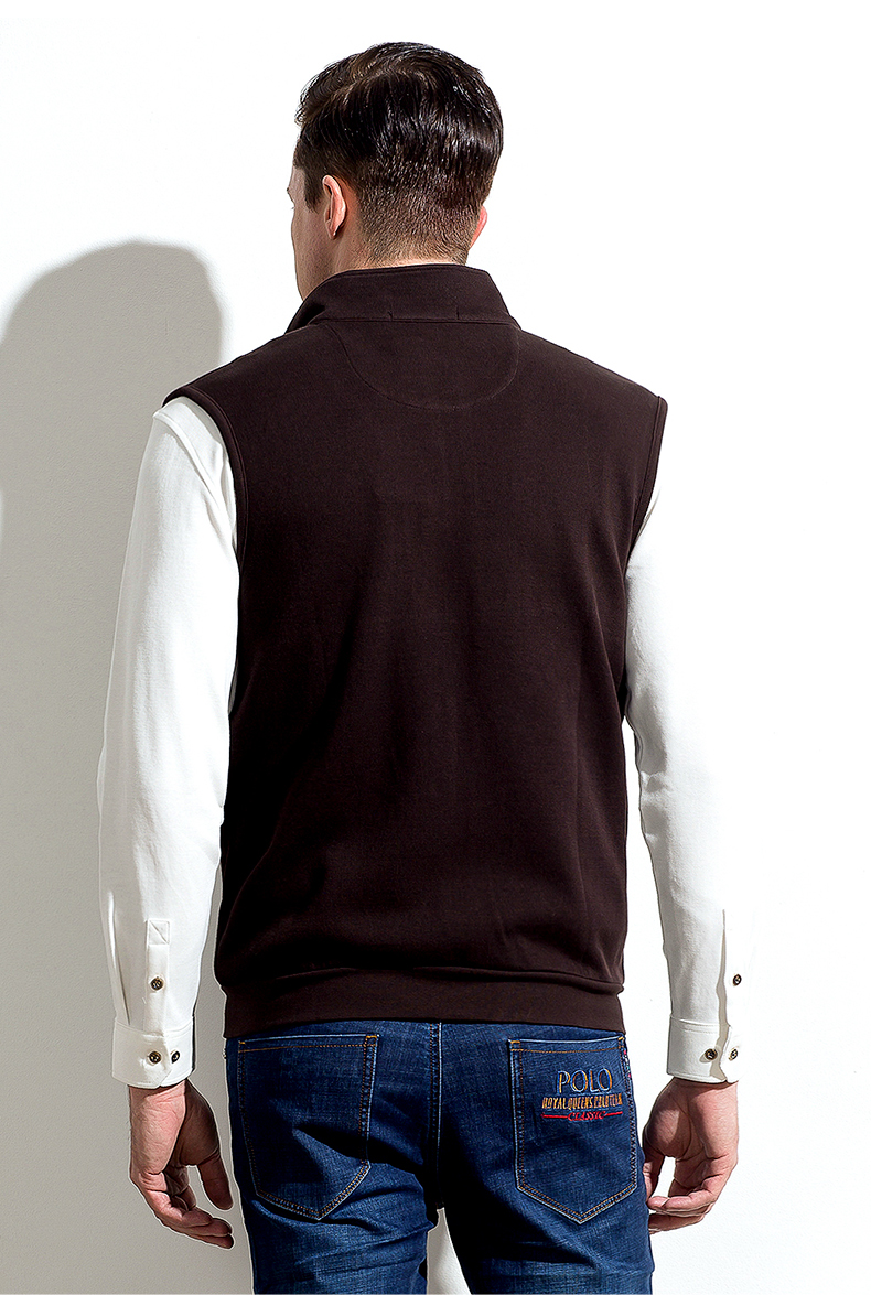 Hoa Kỳ Paul Polo Mùa Xuân và Mùa Thu Người Đàn Ông Mới của Vest Vest Mỏng Đứng Cổ Áo Knit Slim Casual Vest áo len không tay nam