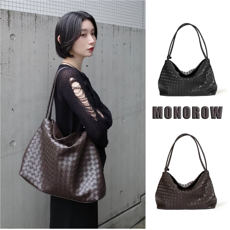 Korean Niche Brand Monorow Plaid Woven Bag Large Capacity Commuter Shoulder Bag Fashionable Casual Tote Bag Korean Niche Brand Monorow Plaid Woven Bag Large Capacity Commuter Shoulder Bag Fashionable Casual Tote Bag