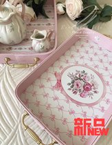 European tea tray looks great retro gold handle storage tray rectangular tea cup tray photo prop tray