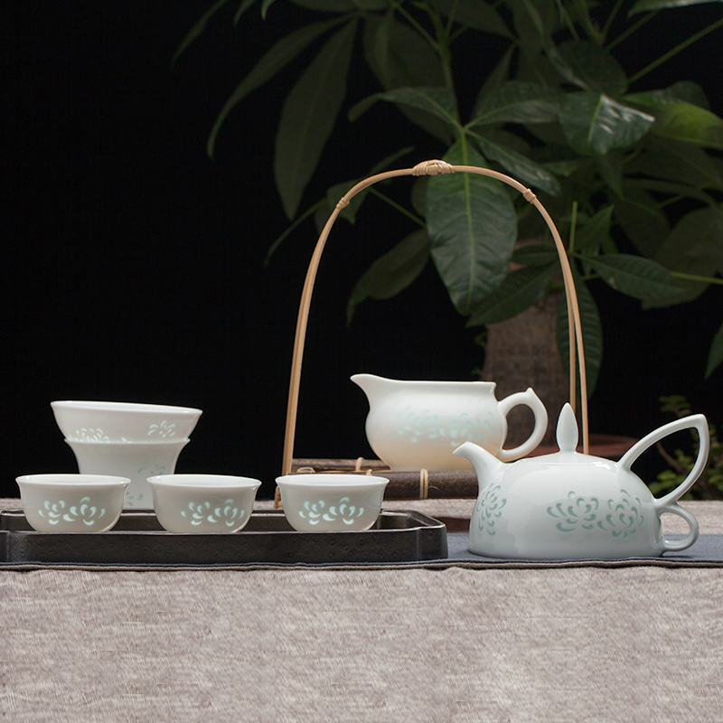 Jingdezhen Fuyu ceramic kung fu tea set tea tea home Lingling teacum