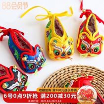 Baby tiger shoes toddler mens and womens baby handmade shoes spring and summer old Beijing melaleuca bottom cloth shoes embroidered childrens shoes