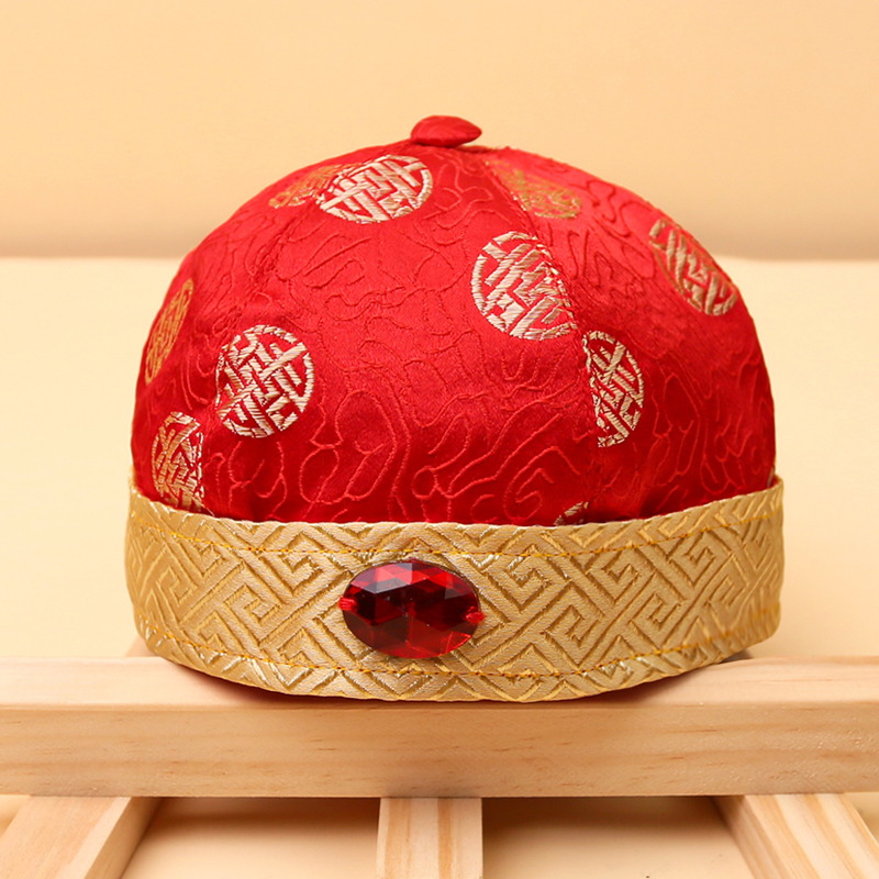 Baby hat Spring and autumn Down with landowner hat male and female baby catch weekly red Agocap newborn baby full moon hat