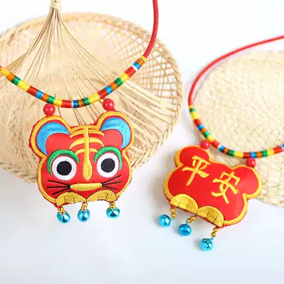 Baby red rope collar 100 days to catch week baby full moon necklace gold lock safe Tiger Long Life Lock children lanyard