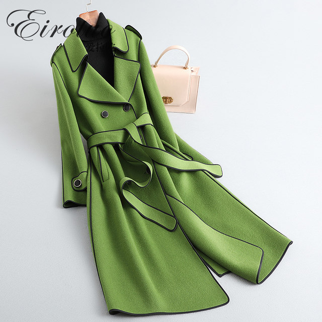 Double-sided woolen zero cashmere coat women's mid-length slim high-end women's clothing 2022 autumn and winter new woolen woolen coat