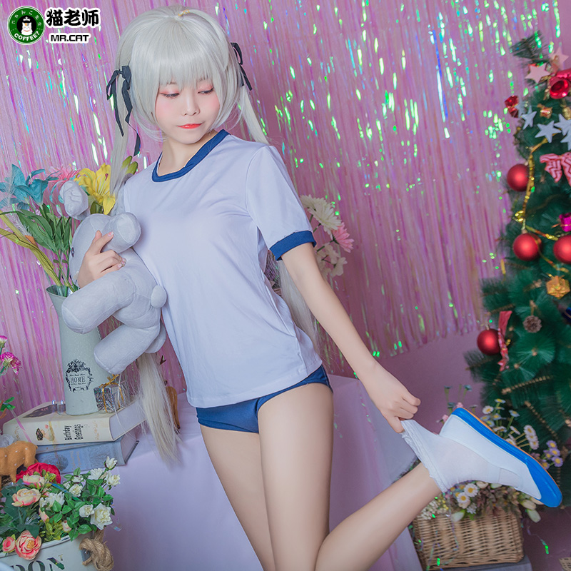 Cat teacher Kasugano dome sister COS sportswear full set of anime cosplay uniform Edge of the empty gymnastics uniform School uniform