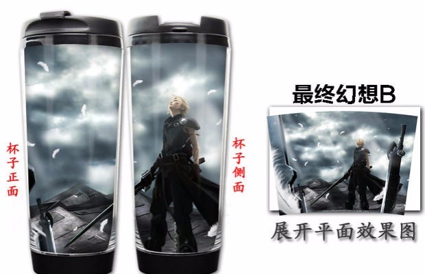 Mèo giáo viên hoạt hình anime xung quanh tưởng tượng cuối cùng Claude Tina xe hơi cốc đôi cách nhiệt chai sticker mèo cute