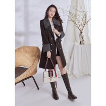 AS poison home detachable design two wear retro blazer women winter 2021 long double breasted coat