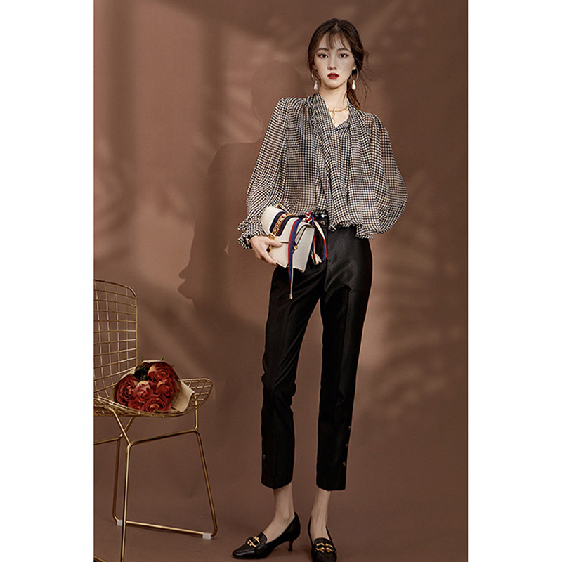 Say goodbye to the dull workplace AS original design professional trousers women's nine-point slimming 2022 original new straight-leg pants