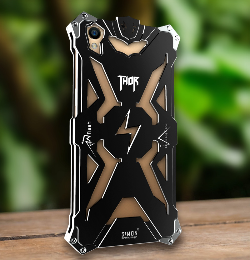 SIMON THOR Aviation Aluminum Alloy Shockproof Armor Metal Case Cover for OPPO R9 Plus & OPPO R9