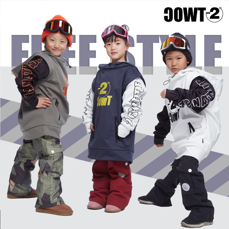 TWOC minus 2 degrees Children's ski suit ten thousand WATERPROOF SKI HAT Tide Cards Splicing Outdoor WARM CHILDREN