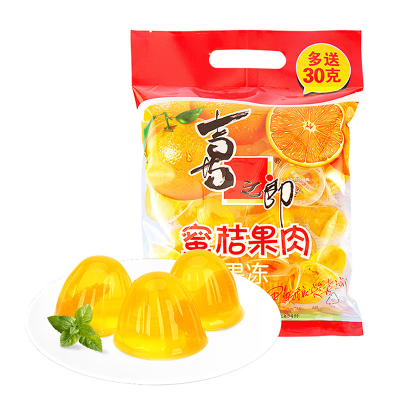 Happy groom jelly 990g * 3 sacks of honey orange fruit meat jelly plus 30g candy jelly pudding big package