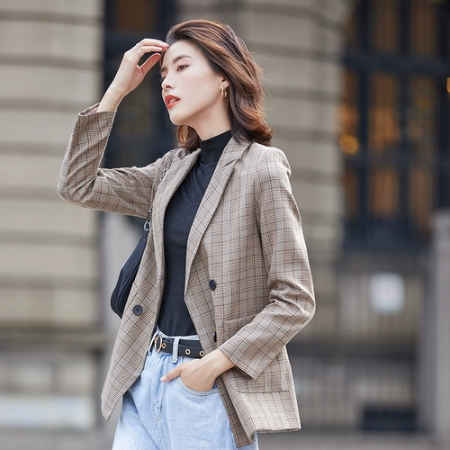 Ретро тонкий пиджак классического кроя, 2020 года, в британском стиле, свободный крой