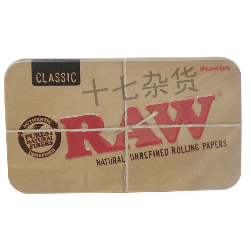 Imported from Europe Genuine Durable Classic Brand RAW Lightweight Portable Metal Hand-Rolled Tobacco Box
