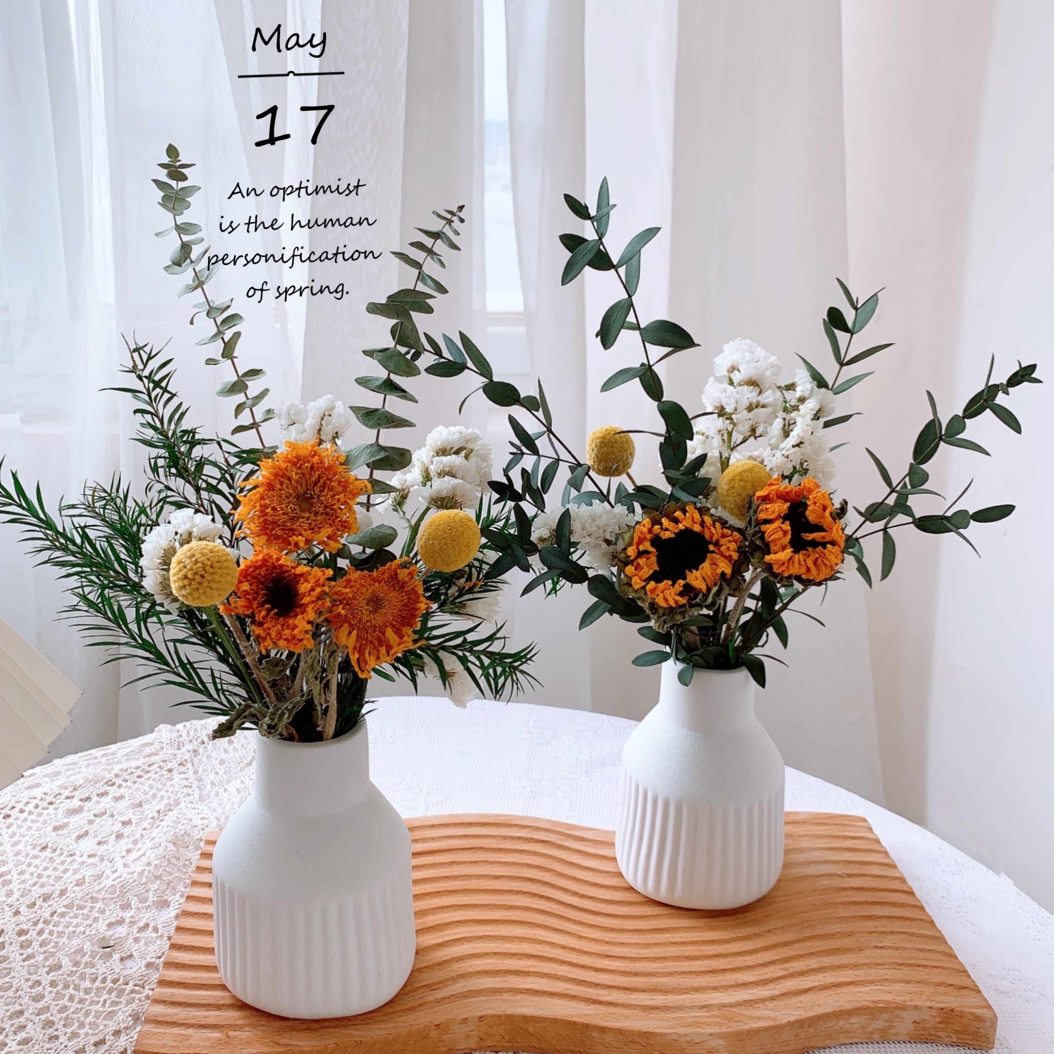 Natural Flowers Dried Flowers Bouquet Sunflower Eugalie Dining Room Bedroom Home Flower Arrangement Furnishing Decoration Pendulum-Taobao
